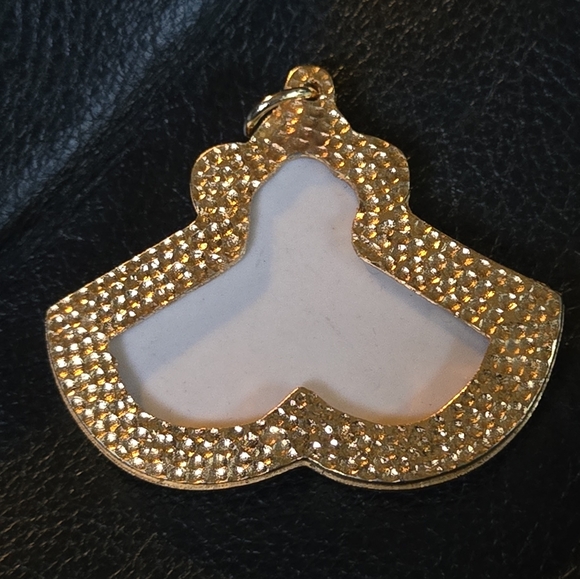 Blue Vintage Egyptian porcelain & gold pendant Lotus/water lily - Picture 4 of 7